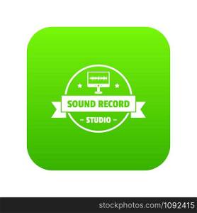 Modern sound studio icon green vector isolated on white background. Modern sound studio icon green vector