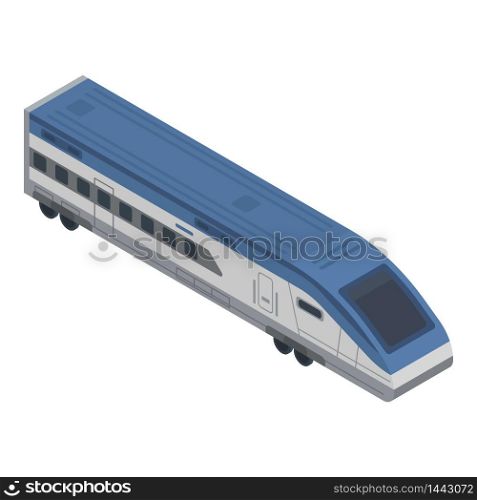 Modern speed train icon. Isometric of modern speed train vector icon for web design isolated on white background. Modern speed train icon, isometric style