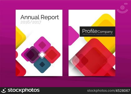 Modern square business annual report cover template. Modern square business annual report cover template. Vector brochure background