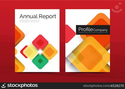 Modern square business annual report cover template. Modern square business annual report cover template. Vector brochure background