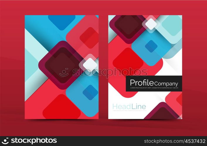 Modern square business annual report cover template. Modern square business annual report cover template. Vector brochure background