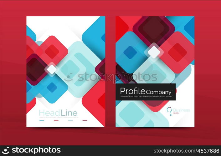 Modern square business annual report cover template. Modern square business annual report cover template. Vector brochure background