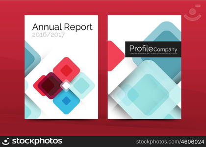 Modern square business annual report cover template. Modern square business annual report cover template. Vector brochure background