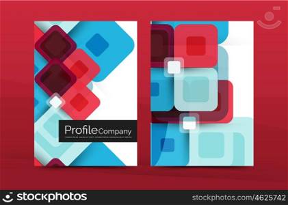 Modern square business annual report cover template. Modern square business annual report cover template. Vector brochure background