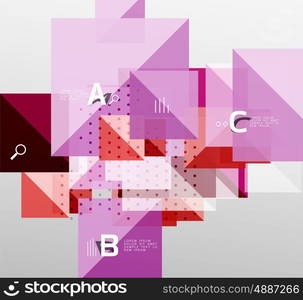 Modern square composition, abstract banner. Vector template background for workflow layout, diagram, number options or web design