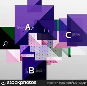 Modern square composition, abstract banner. Vector template background for workflow layout, diagram, number options or web design