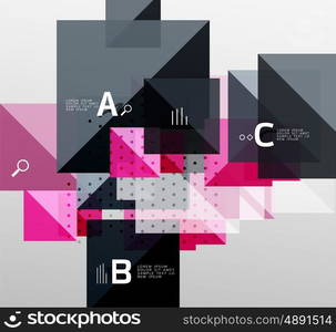 Modern square composition, abstract banner. Vector template background for workflow layout, diagram, number options or web design