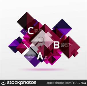Modern square composition, abstract banner. Vector template background for workflow layout, diagram, number options or web design