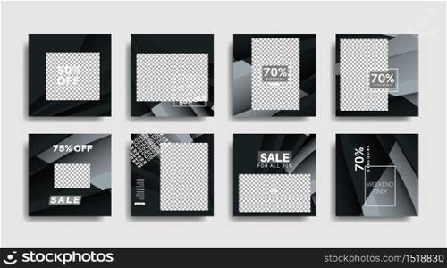 Modern square edited promotional banners for social media posts. vector design illustration