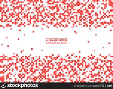 Modern square pattern of living coral color decoration on white background. You can use for ad, poster, presentation, artwork, cover design. illustration vector eps10
