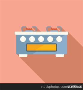 Modern stove icon flat vector. Gas cooker. Food pan. Modern stove icon flat vector. Gas cooker