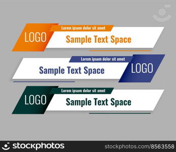 modern style lower third banners template set