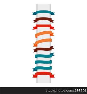 Modern style ribbons set isolated on white. Vector illustration. Modern style ribbons set