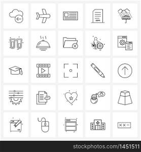 Modern Style Set of 25 line Pictograph Grid based private, gdpr agreement, business, gdpr, profile Vector Illustration
