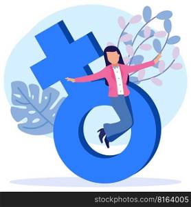 Modern style vector illustration. the concept of women, emancipation, a sign of feminism, women’s power, the women’s empowerment movement, gender equality.