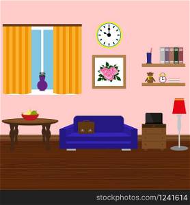 Modern stylish interior room. vector illustration decoration design flat. Modern stylish interior room