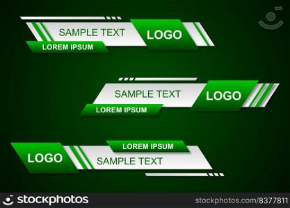 Modern stylish lower third banner template design. Graphic set of Broadcast News Lower Thirds Banner for Television. Vector video headline title. Vector illustrator