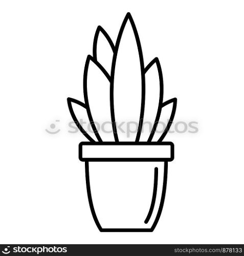 Modern succulent pot icon. Outline modern succulent pot vector icon for web design isolated on white background. Modern succulent pot icon, outline style