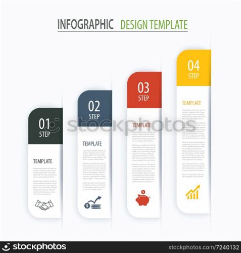 Modern tab index infographic options template with paper sheets. Step business growth. Vector element can be used for web design and workflow layout.