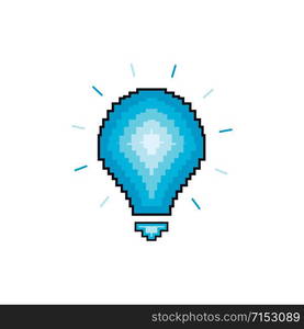 Modern Tech Bulb logo designs concept. Pixel Technology Bulb Idea logo template.