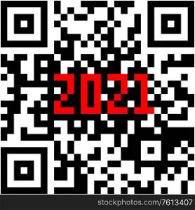 Modern technologies 2021 written inside a QR code.. Modern technologies 2021 written inside a QR code