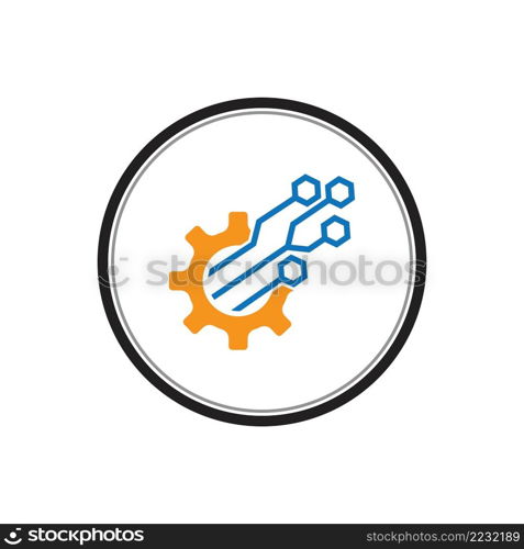 Modern technology logo template vector illustration