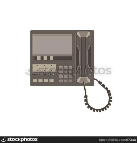 Modern telephone flat icon and vintage old retro style phone vector isolated on background white