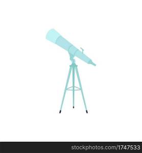 Modern telescope flat color vector object. Special equipment for discovering night sky. Exploring stars and planets. Science isolated cartoon illustration for web graphic design and animation. Modern telescope flat color vector object