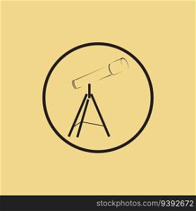modern Telescope logo and symbol design vector template on yellow background