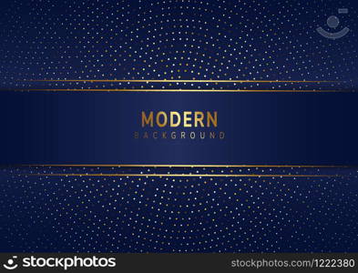 Modern template dark blue luxury premium background and dot gold with space for your text.