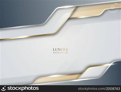 Modern template geometric with golden lines elements on white background luxury style. Vector graphic illustration