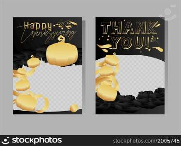 Modern Thanksgiving design for presentations templates with space for photo background. Leaflet, book, poster, flyer, brochure, cover design. Corporate advertising graphic design.