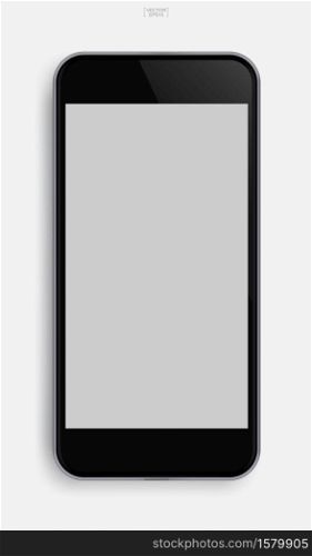 Modern touch screen smartphone with empty screen area for copy space. Vector illustration.