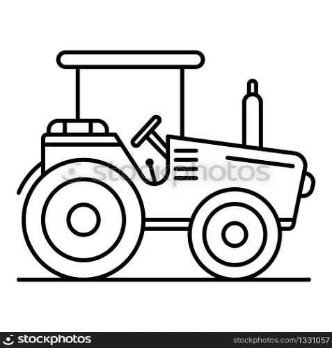 Modern tractor icon. Outline modern tractor vector icon for web design isolated on white background. Modern tractor icon, outline style