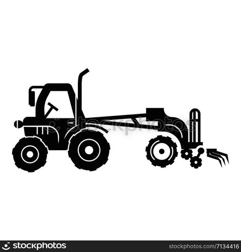 Modern tractor machinery icon. Simple illustration of modern tractor machinery vector icon for web design isolated on white background. Modern tractor machinery icon, simple style