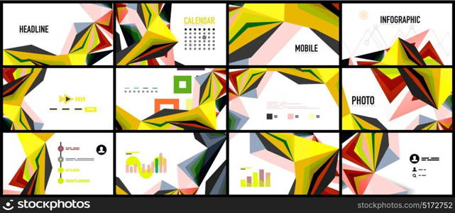 Modern triangle presentation template. Modern triangle presentation template. Business design background, brochure or flyer concept or geometric web banner