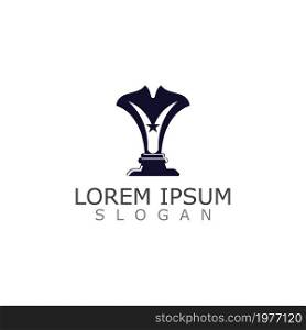 Modern Trophy Winner Logo Symbol Icon Vector Graphic Design Stock Vector