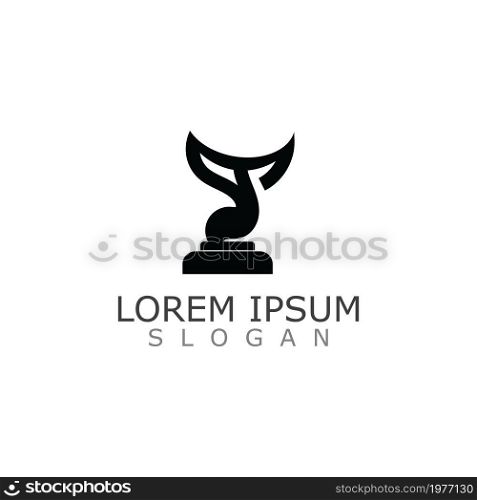 Modern Trophy Winner Logo Symbol Icon Vector Graphic Design Stock Vector