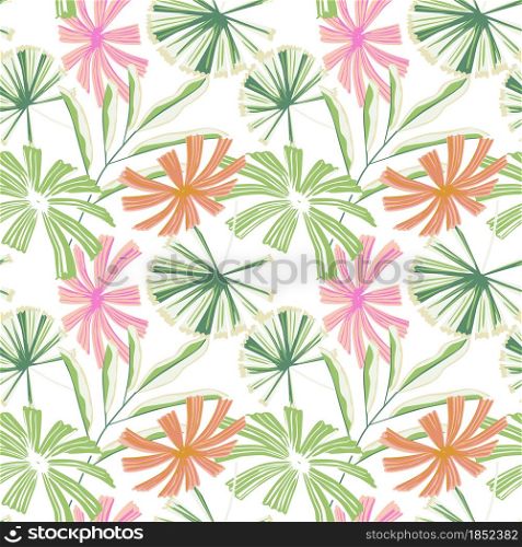 Modern tropical palm leaves seamless pattern on white background. Jungle leaves botanical wallpaper. Beautiful foliage backdrop. Design for fabric , textile print, wrapping, cover. vector illustration. Modern tropical palm leaves seamless pattern. Jungle leaves botanical wallpaper.