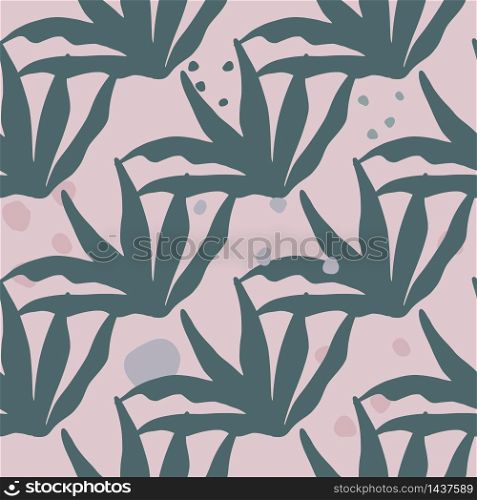 Modern tropical plants seamless pattern. Contemporary exotic jungle wallpaper. Design for fabric, textile print, wrapping paper, cover. Vector illustration. Modern tropical plants seamless pattern. Contemporary exotic jungle wallpaper.