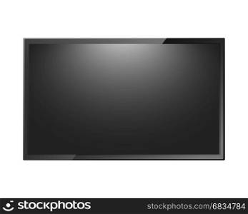 Modern TV blank screen isolated on white background. Lcd led display computer monitor. Vector illustration.. Modern TV blank screen isolated