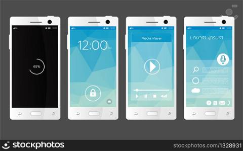 Modern user interface screen template for mobile smart phone