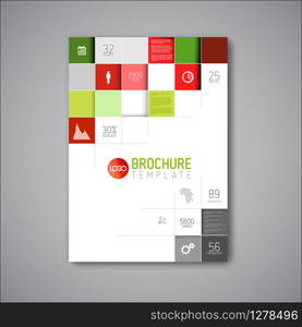 Modern Vector abstract brochure / book / flyer design template - red and green version