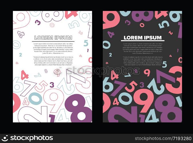 Modern Vector abstract brochure / book / flyer design template - version with numbers. Modern Vector abstract brochure / book / flyer design template