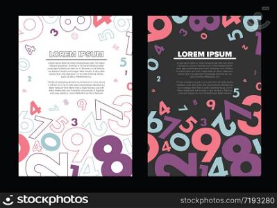 Modern Vector abstract brochure / book / flyer design template - version with numbers. Modern Vector abstract brochure / book / flyer design template