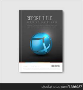 Modern Vector abstract brochure / book / flyer design template with blue abstract shape