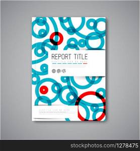Modern Vector abstract brochure / book / flyer design template with blue and red circles