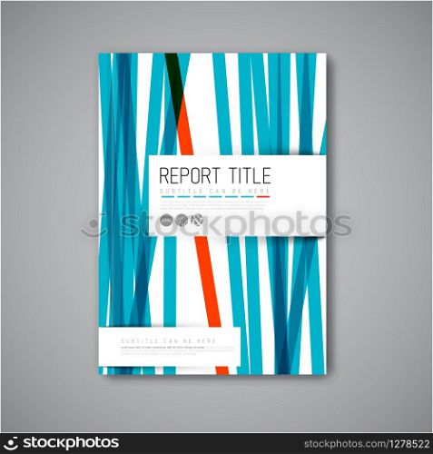 Modern Vector abstract brochure / book / flyer design template with blue and red stripes