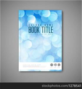 Modern Vector abstract brochure / book / flyer design template with blue bokeh effect