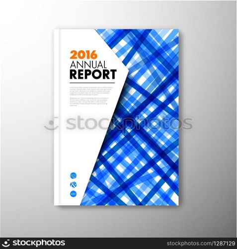 Modern Vector abstract brochure / book / flyer design template with blue stripes